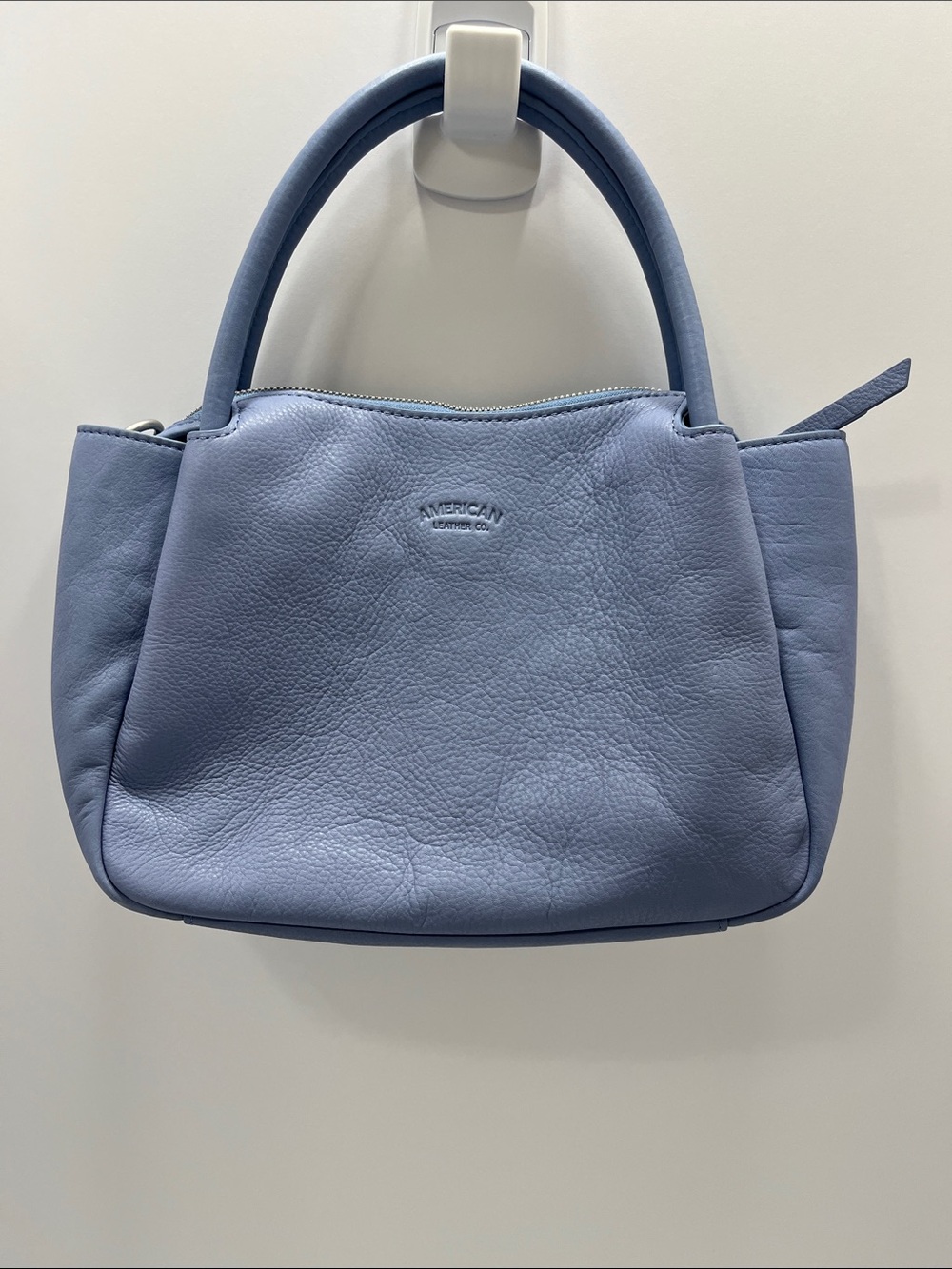 American Leather Company - “Miloh” Leather Top Handle Crossbody Bag in Pool Blue
